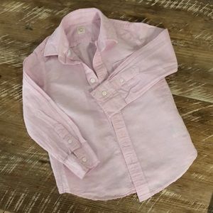Boys pink linen Crewcuts button down shirt